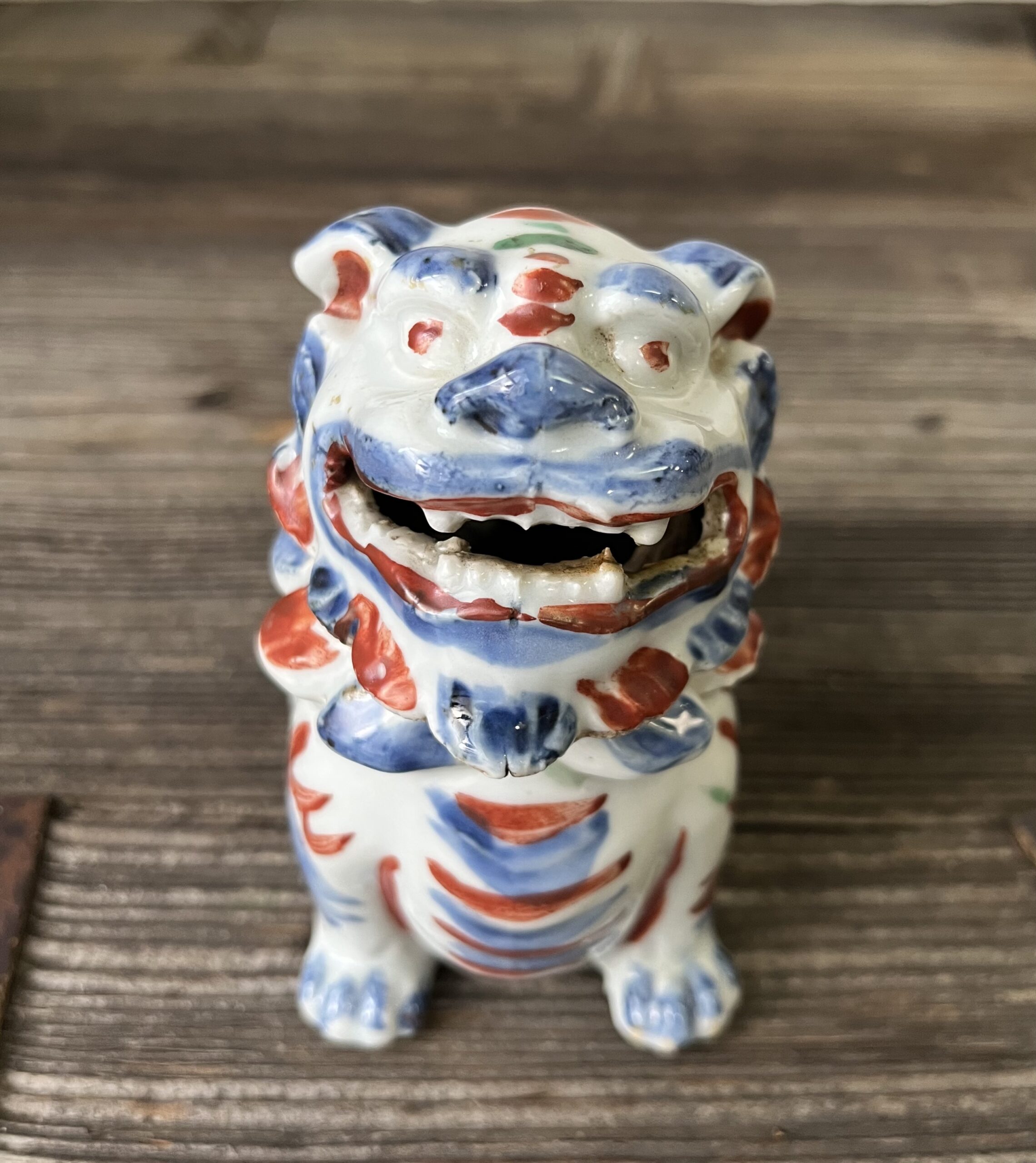 古伊万里色絵獅子香炉