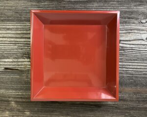 遠州蔵帳写朱四方盆鈍翁書付