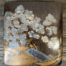 時代桜蒔絵硯箱