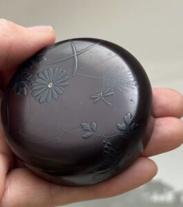 秋草虫蒔絵中棗