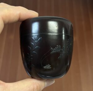 秋草虫蒔絵中棗