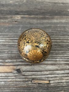 時代菊桐秋草蒔絵蹴鞠茶器