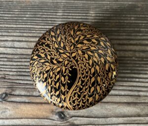 時代柳蒔絵平棗