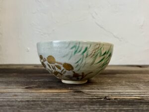 碧雲荘柳に水車絵茶碗得庵歌箱