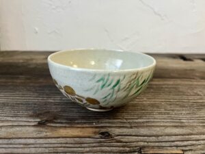 碧雲荘柳に水車図茶碗得庵歌箱