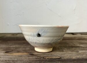 五代清水六兵衛作 御本孔雀茶碗 野村得庵絵