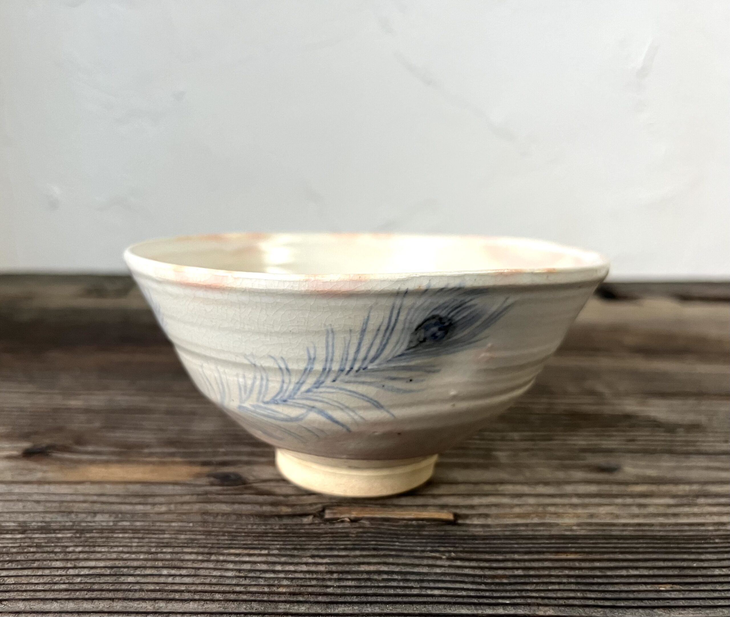 得庵絵付5代六兵衛御本孔雀茶碗