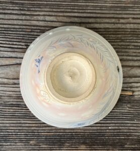 五代清水六兵衛作 御本孔雀茶碗 野村得庵絵