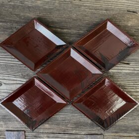 羊歯蒔絵図替わり菱銘々皿