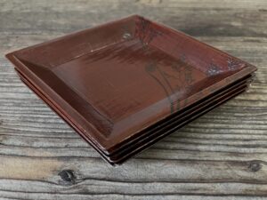 羊歯蒔絵図替わり菱銘々皿