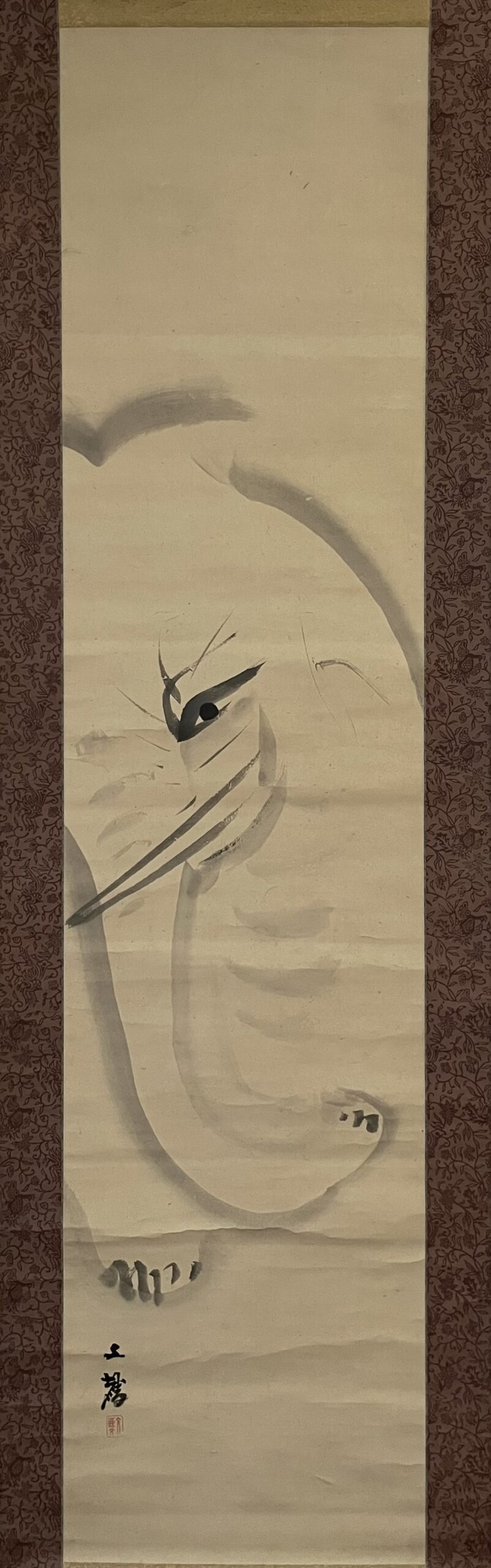 塩川文鱗筆白像之図