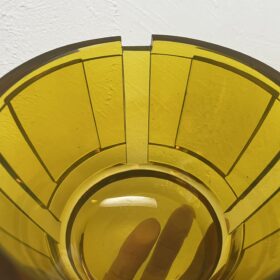 アールデコ黄色ガラス鉢