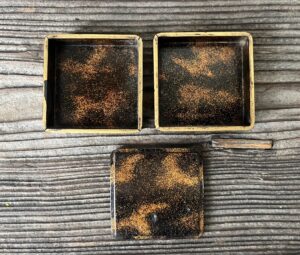 時代馬蒔絵重香合