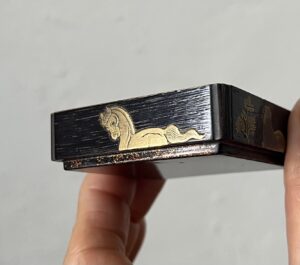 時代馬蒔絵重香合