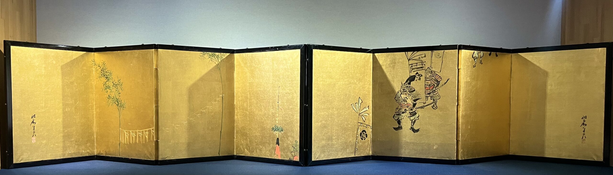 岸良筆祇園祭祭礼図小屏風