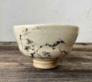 初代真葛香山作翡翠畫茶碗仁清写