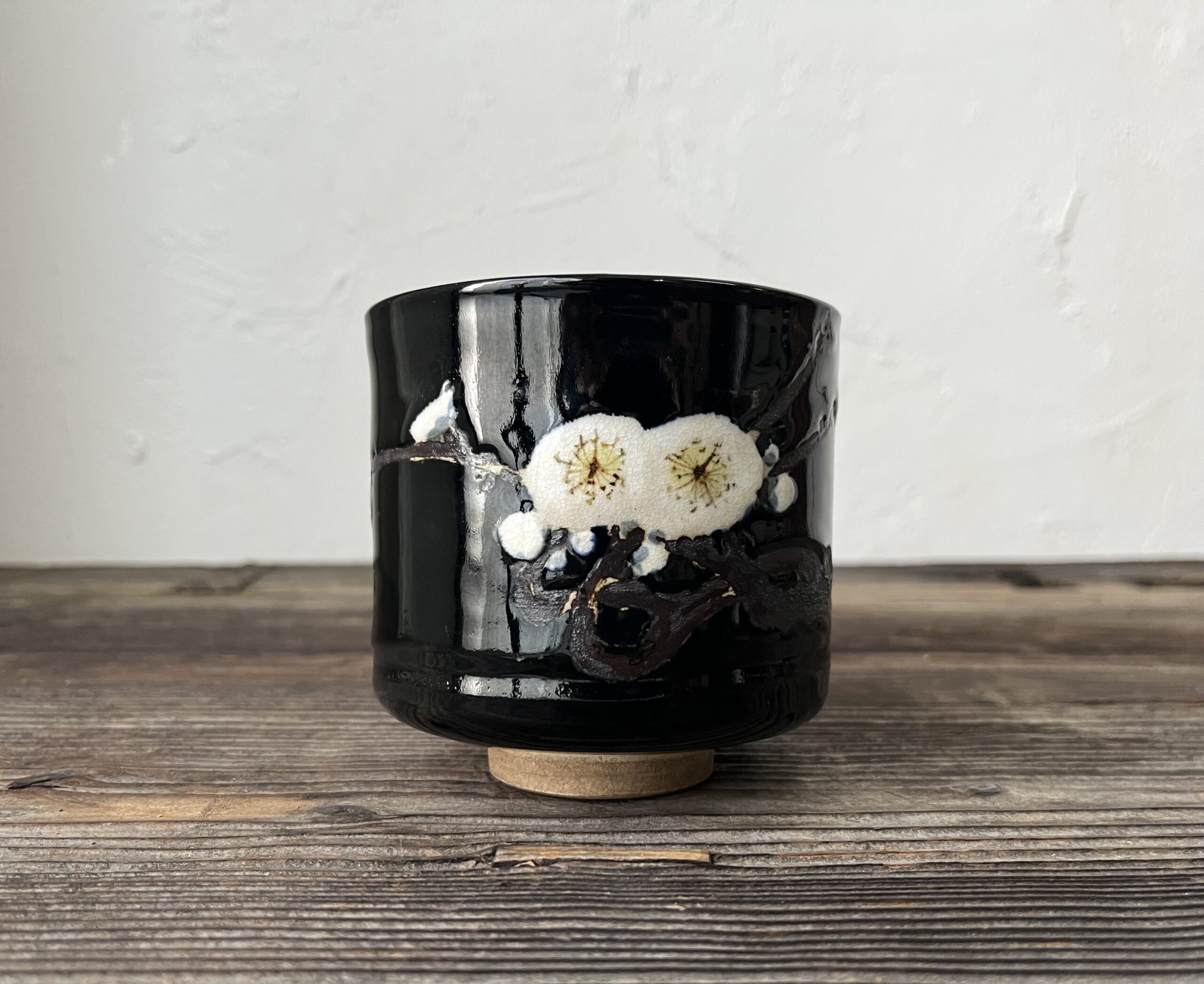 初代真葛香山作梅之畫茶碗乾山写