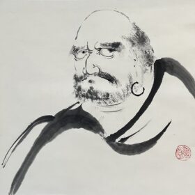 仰木魯堂筆達磨像