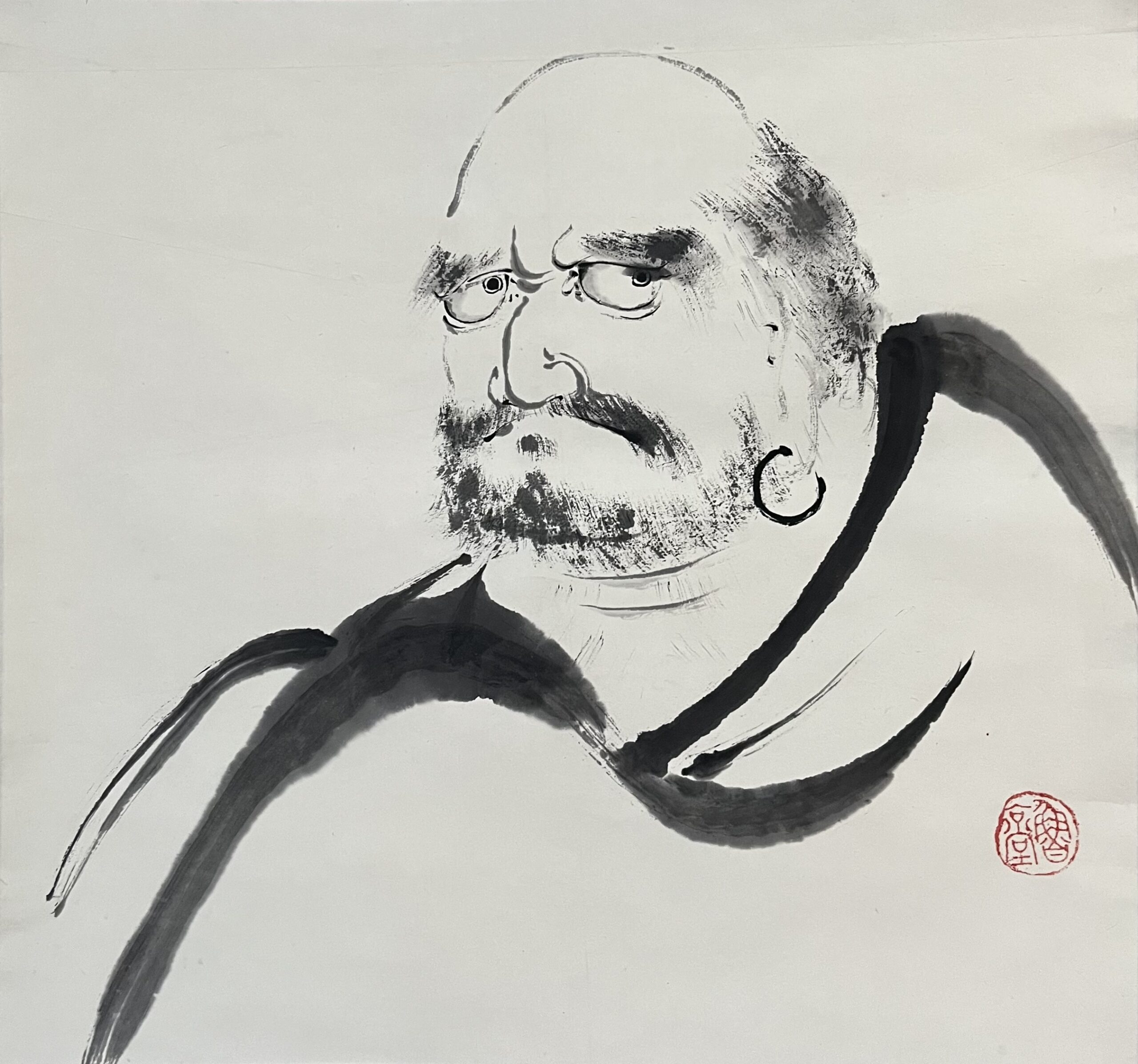 仰木魯堂筆達磨像