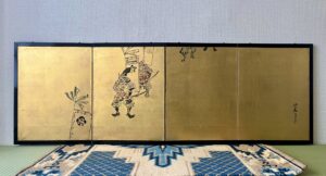 岸良筆祇園祭祭礼図小屏風