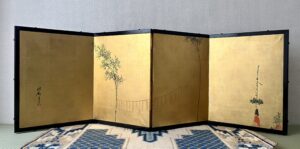 岸良筆祇園祭祭礼図小屏風