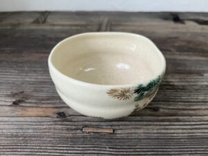 初代真葛香山作　ミミズク茶碗仁清写