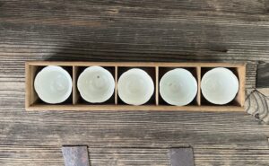 古伊万里五色捻煎茶盌五客