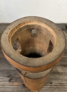 宗旦作 一重切花入在判 銘臨済 覚々斎・了々斎極
