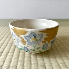 永樂即全作徳力富吉郎桔梗絵茶碗