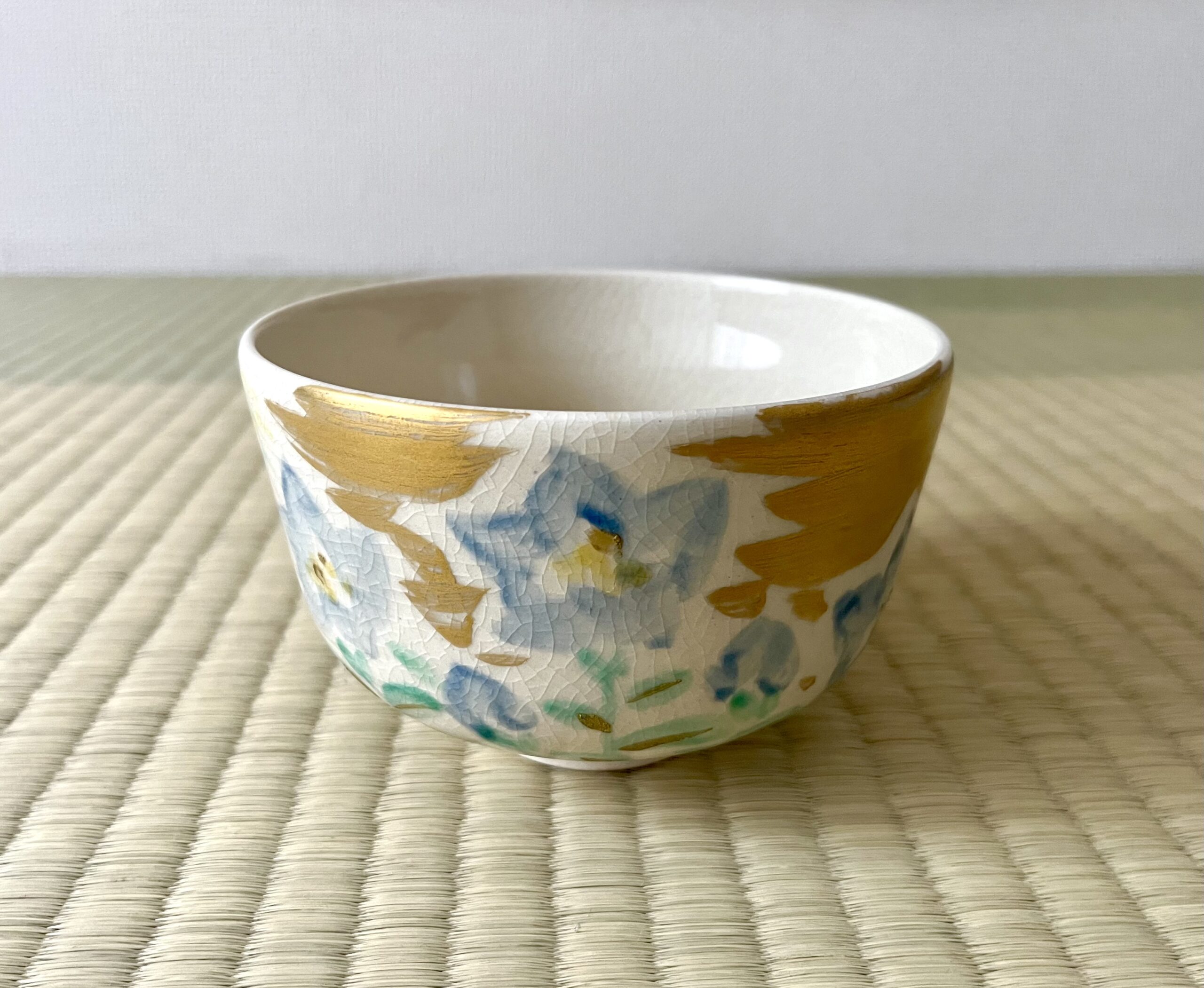 永樂即全作徳力富吉郎桔梗絵茶碗