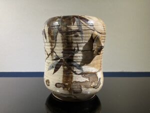 尾形乾山作銹絵染付竹図水指
