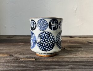 古伊万里染付丸文筒茶碗
