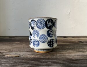 古伊万里染付丸文筒茶碗